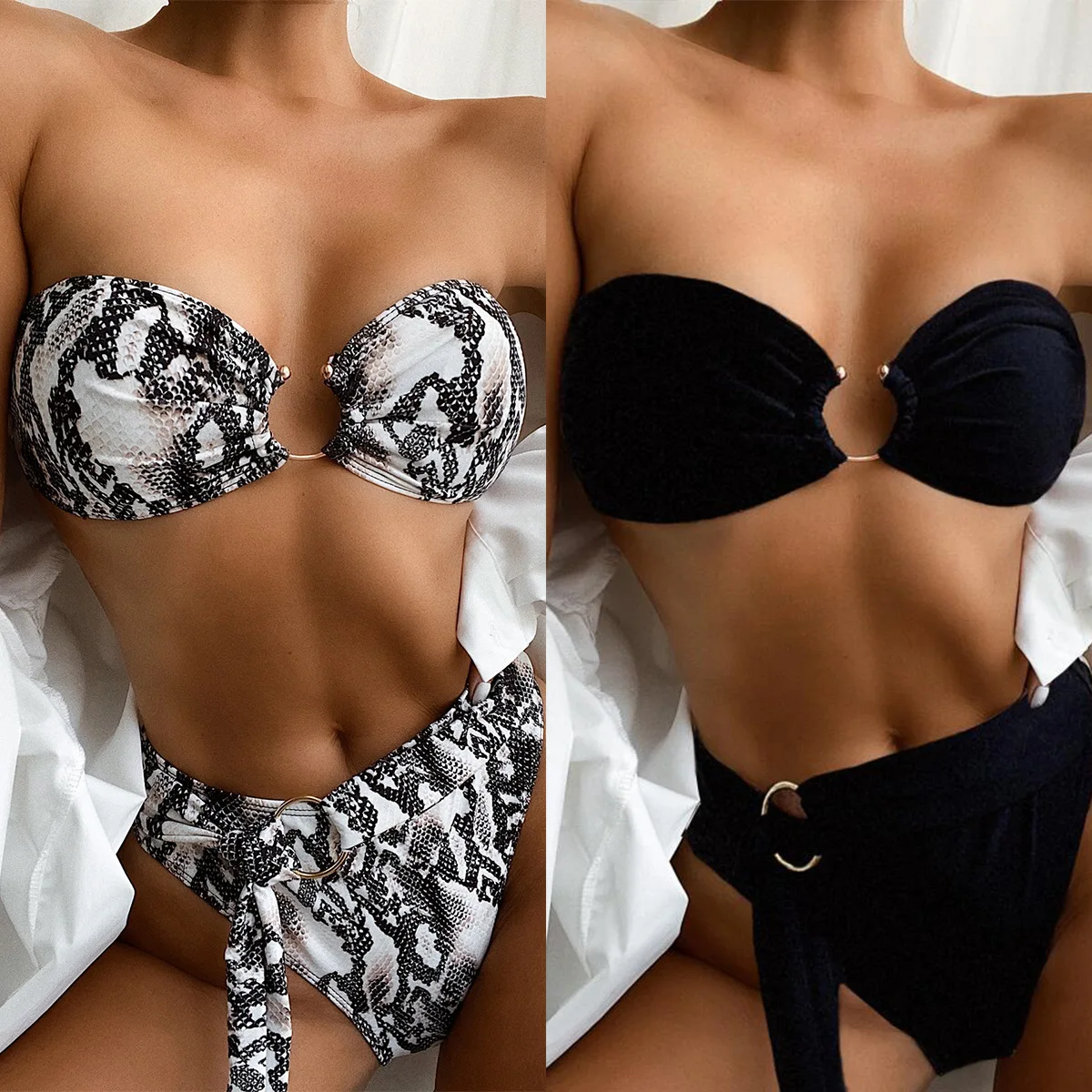 

Bikinis Set Classic Womens Swimsuits High Waist 2 Piece Sets Womens Sexy Bikini Classic Swimming Suit for Women