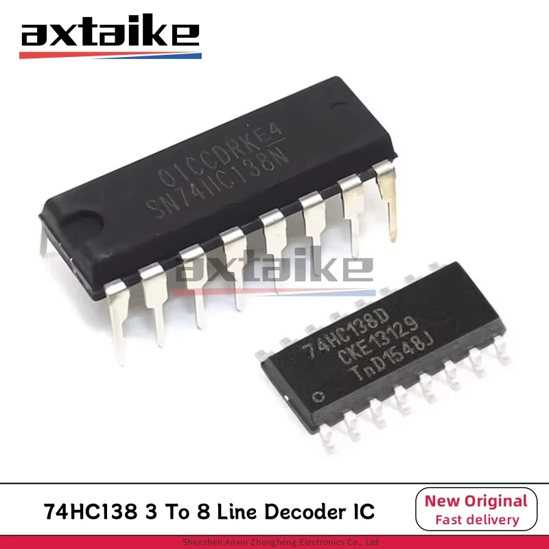 20PCS 74HC138 DIP-16 SOP-16 74HC138D SN74HC138DR HC138 SN74HC138N SMD 3 To 8 Line Decoder Demultiplexer Inverting IC