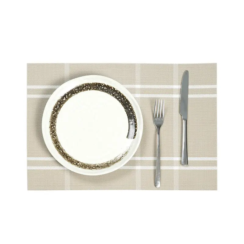 1/4/10PCS Placemats PVC Table Mat Weave Grid Pads Pallet Coaster Napperon Table Mat Tapete de lugar Kitchen Accessories
