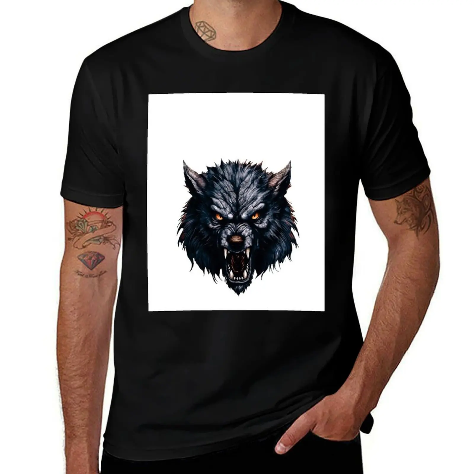 

Angry Werewolf Head T-Shirt man t shirt designer man t shirts graphic cotton t shirt man T-shirt