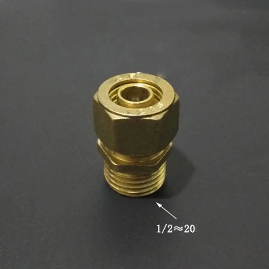 

DN15 1/2" BSP Male Fit 12/16mm ID/OD PEX-AL-PEX Tube Brass Pipe Fitting Coupling Connector Adapter