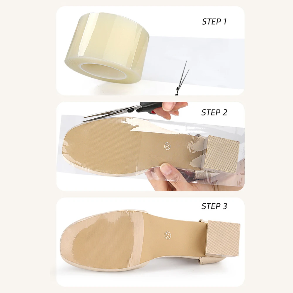 No-adhesive Sole Protective Film Anti-slip Outsole Film Sole Wearable Pads Sticker Clear High Heels Sole Tape Shoe Accessories