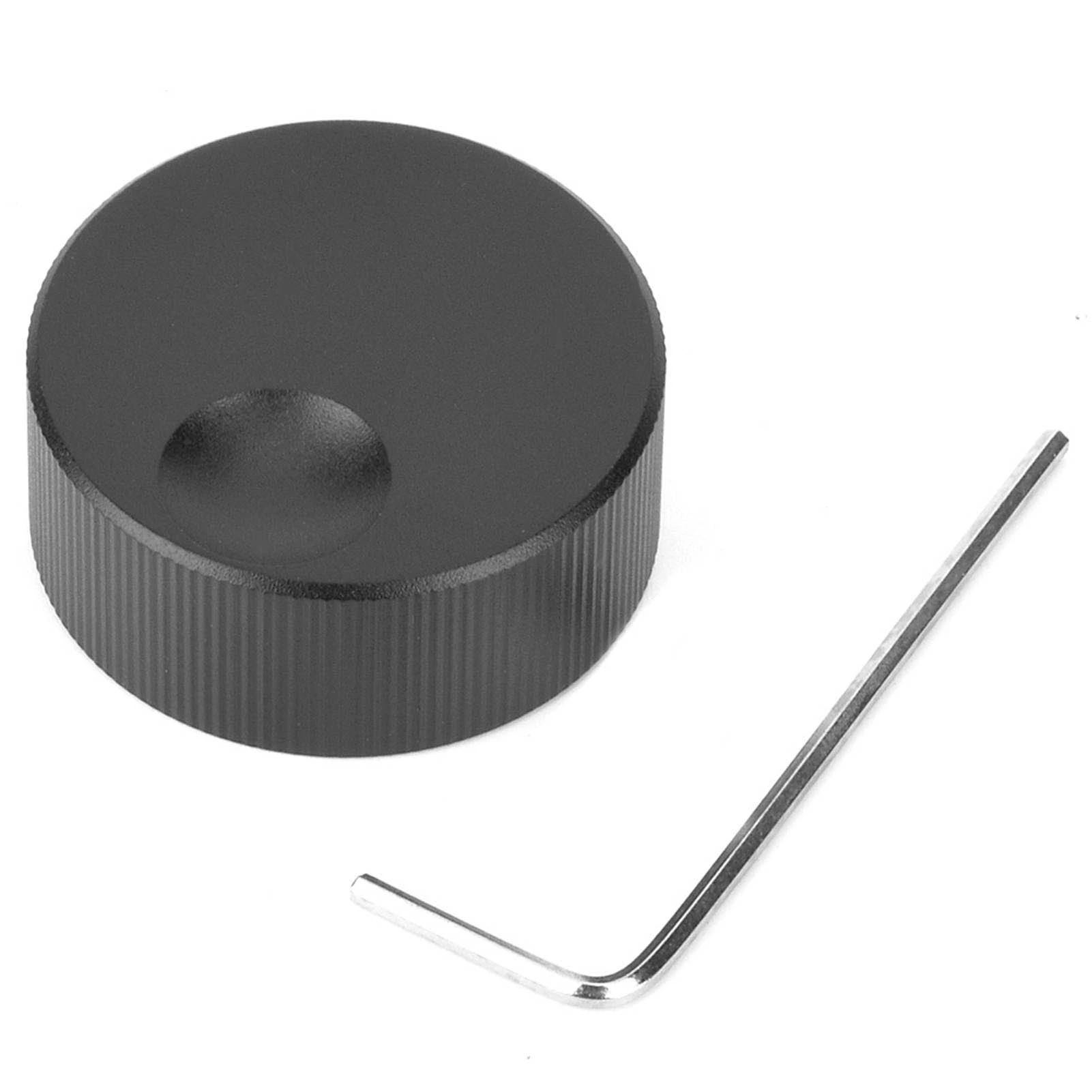 Manopola di controllo del volume in alluminio satinato nero 32x13 mm per potenziometro da 6 mm - Materiale in alluminio con manopola del potenziometro