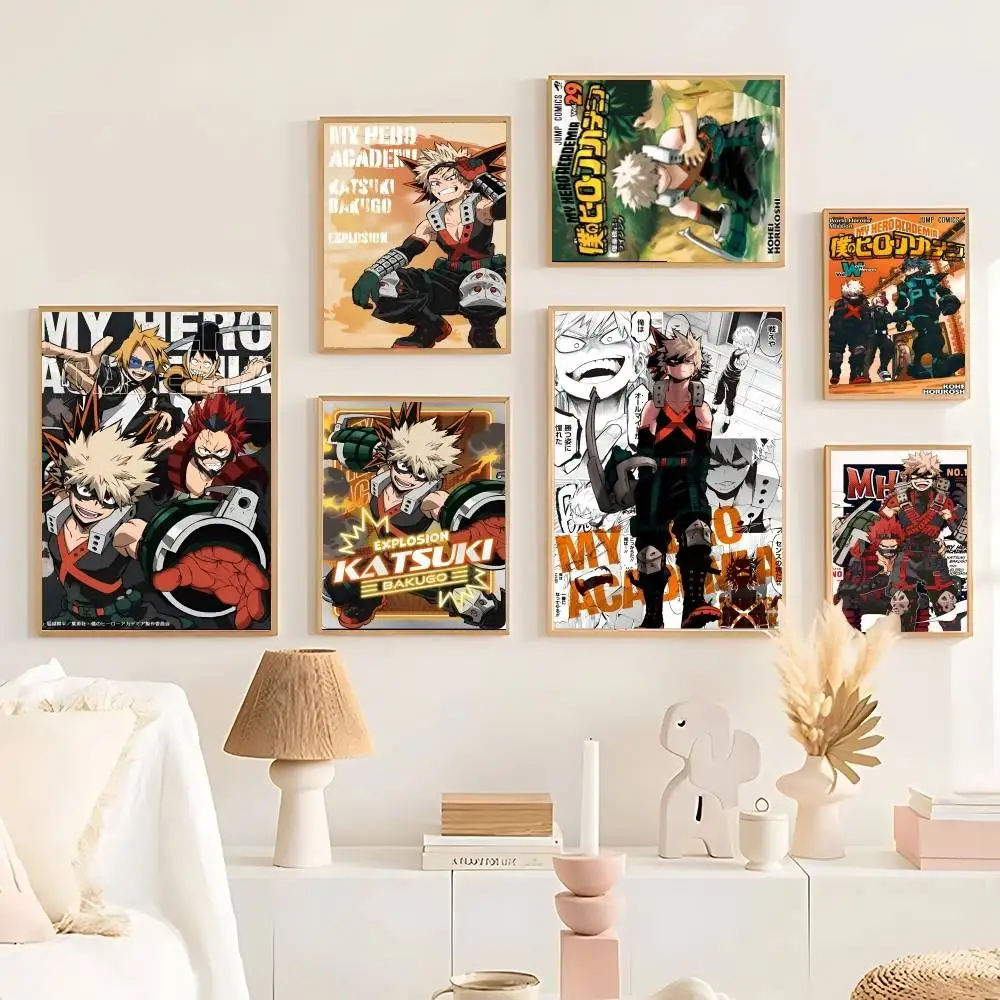 My Hero Academia Bakugo Katsuki Poster HD Art Sticky Wall Waterproof Home Living Room Bedroom Bar Aesthetic Decoration