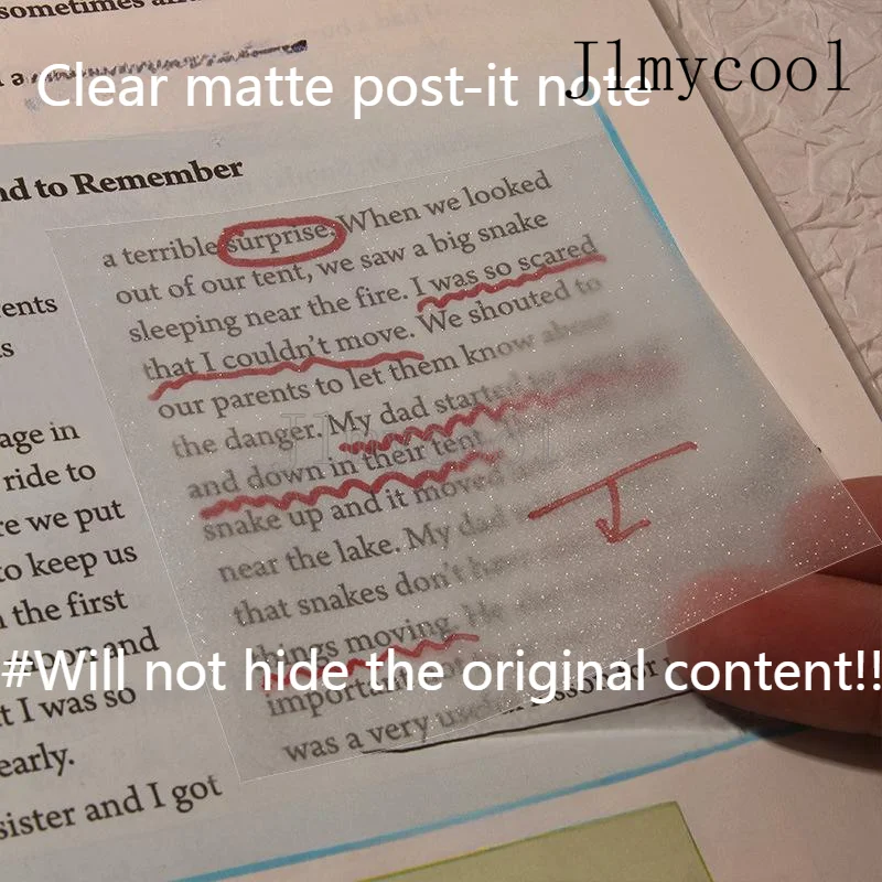 Note post-it opache trasparenti del vento di alto valore Note adesive del vento non stampate Libro di note adesive con forte appiccicosità