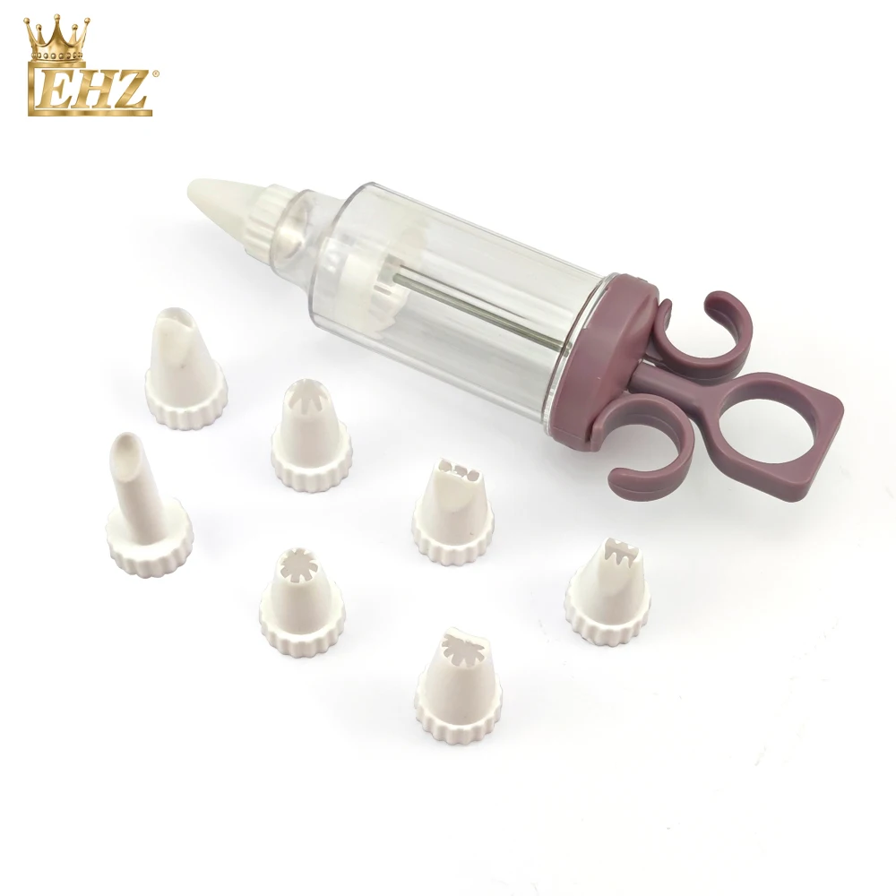 

EHZ Cake Piping Syringe Cupcake Injector Cake Decorating Icing Set Cake Decorating Pen with 8 Pieces Icing Decoration