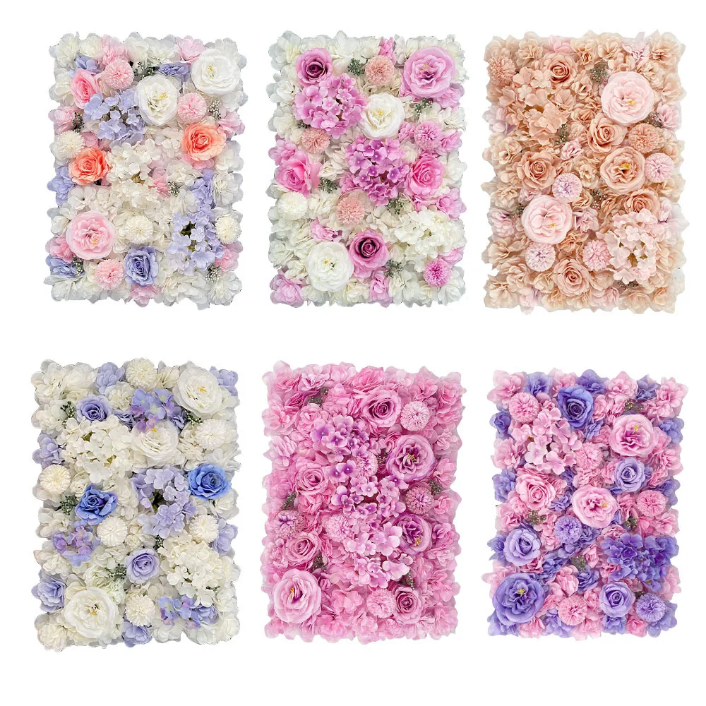 

Artificial Flower Wall Panel Silk Rose Flowers 3D Backdrop Wall Wedding Home Party Stage Background Decoration Artificial Plan