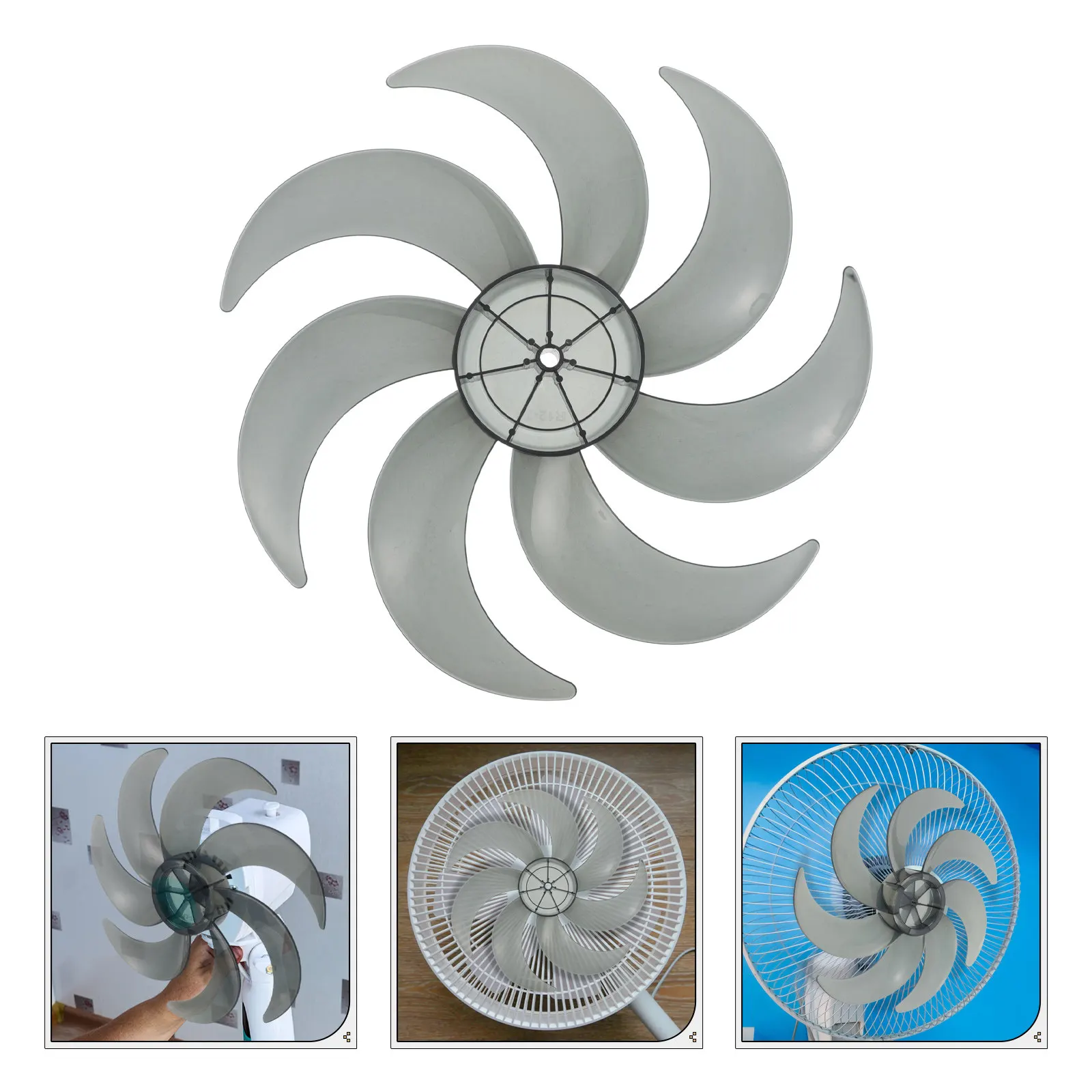 

12-дюймовые лопасти для потолочных, напольных и настольных вентиляторов, бионические, пластиковые, водонепроницаемые, 7-лепестковые, бесшумные, сменные