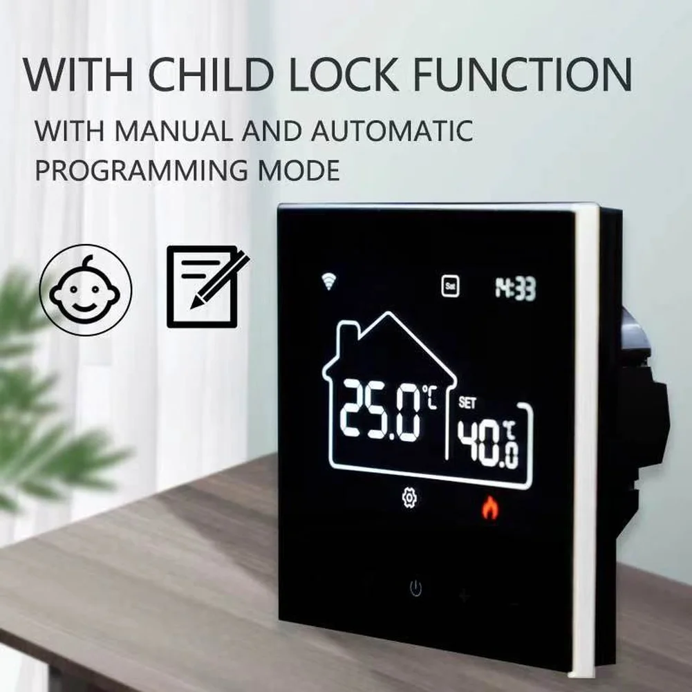 Smart= WiFi Thermostat For Central AC, Voice Control Compatible With Alexa&Google,Tuya= App Remote Temp Controller, Touch Screen