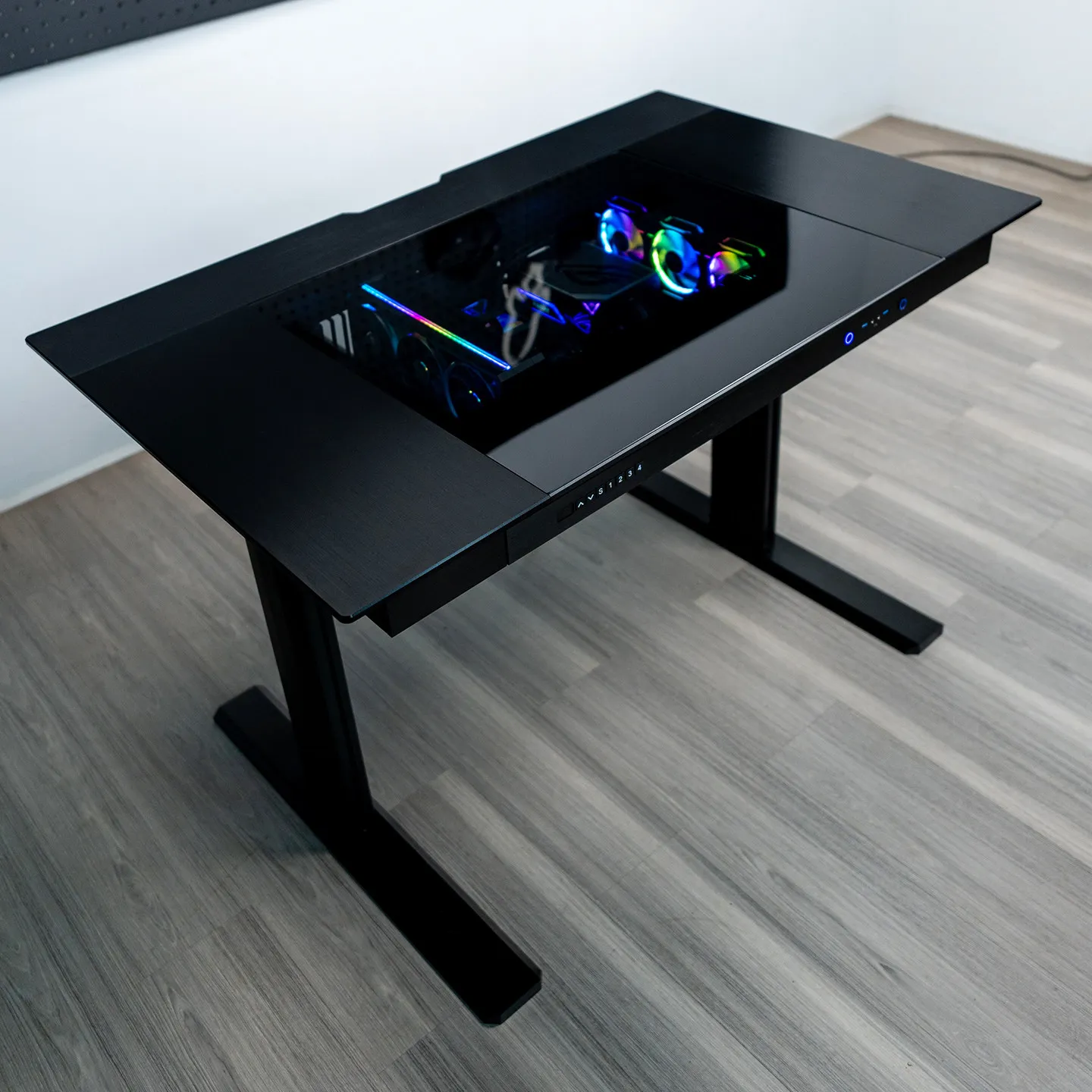 

Computer chassis integrated table solid aluminum alloy surface transparent drawer large chassis