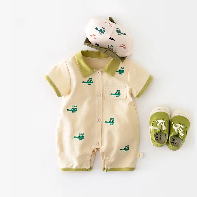 MILANCEL 2024 Baby Summer Clothes Crocodile Boys Romper Cotton Baby Boy Jumpsuit Newborn Clothing