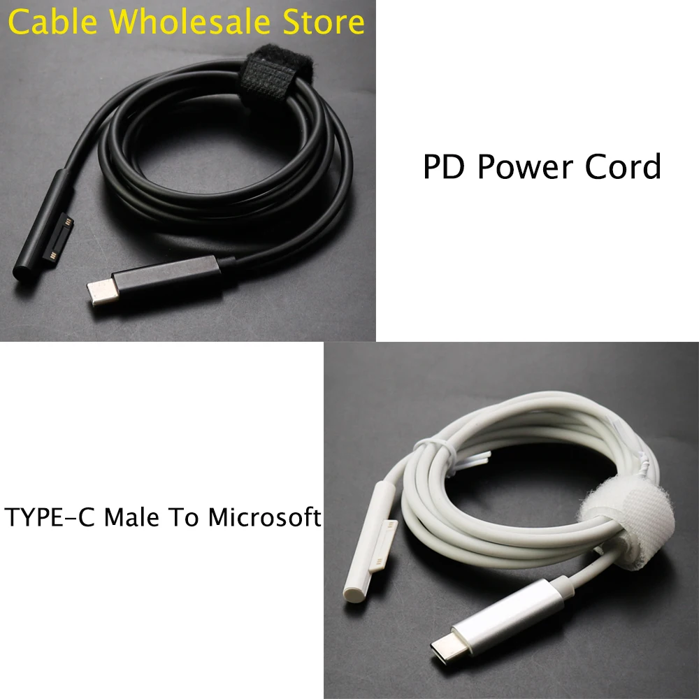 

For Microsoft Surface Pro3/4/5/6 Laptop1/2/Book 15V 3A PD Tablet Charger Adapter Cable Quick Charging TYPE-C Male To Microsoft