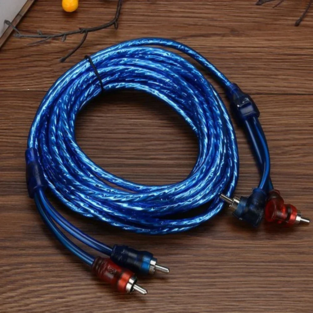 Car Audio Cable Pure Copper Audio System Modification Subwoofer Amplifier Cables 2 RCA to 2 RCA Wire Automotive Signal Cable