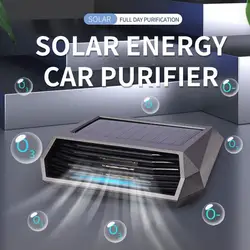 Usb Zonne-Energie Draagbare Auto Luchtreiniger Verfrisser Met Hepa Filter Negatieve Ion Generator Geur Verwijdering Rook Auto Accessiories