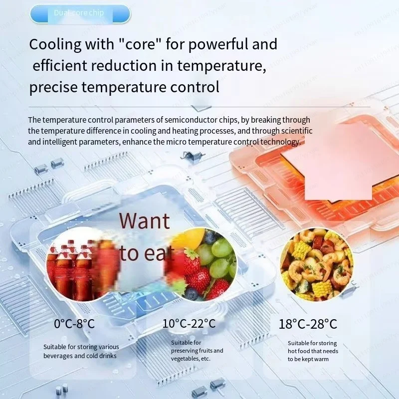 Portable Car Refrigerator, 12V/24V DC & 220V AC Dual‑Use Mini Electric Ice Box for Car, Truck and Household Indoor Use