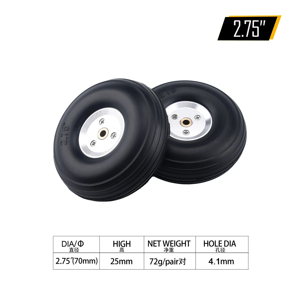 2 Stück RC Flugzeug Modell PU Rad Reifen mit Aluminium kern Legierung Nabe 1/1.25/1.5/1.75/2/2.25/2.5/2.75/3/3.25/3.5/3.75/4/4.5/5 "Zoll