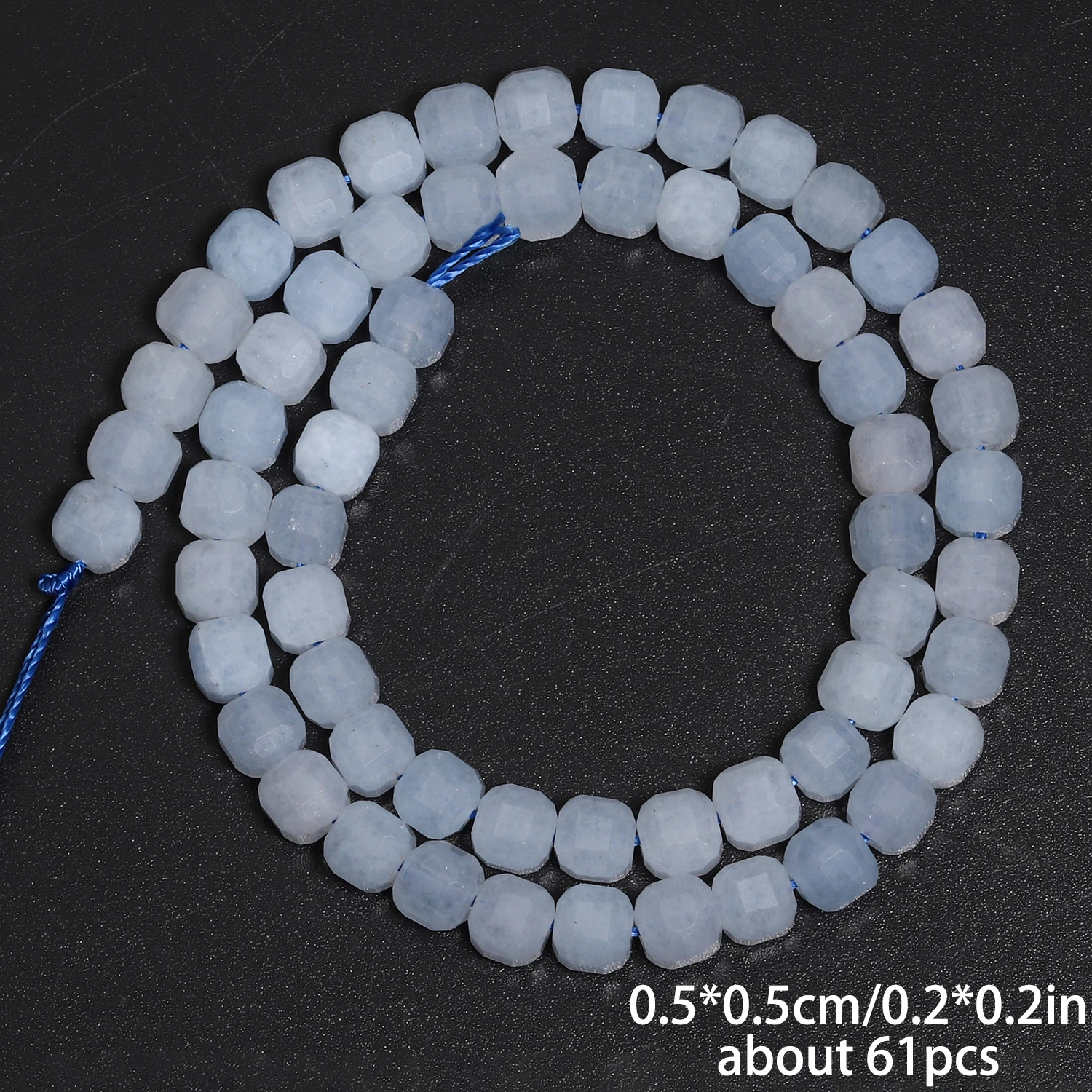 5mm Facted Cube Shape Beads Aquamarine Loose Stone Beads for Jewelry Making Diy Bracelet Beadings Accessories Wholesale