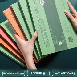 20 Sheets Baohong 200g/300g Watercolor Sketchbook 100% Cotton Watercolor Paper Sealing Pad 32K 16K 8K Water Color Drawing Book