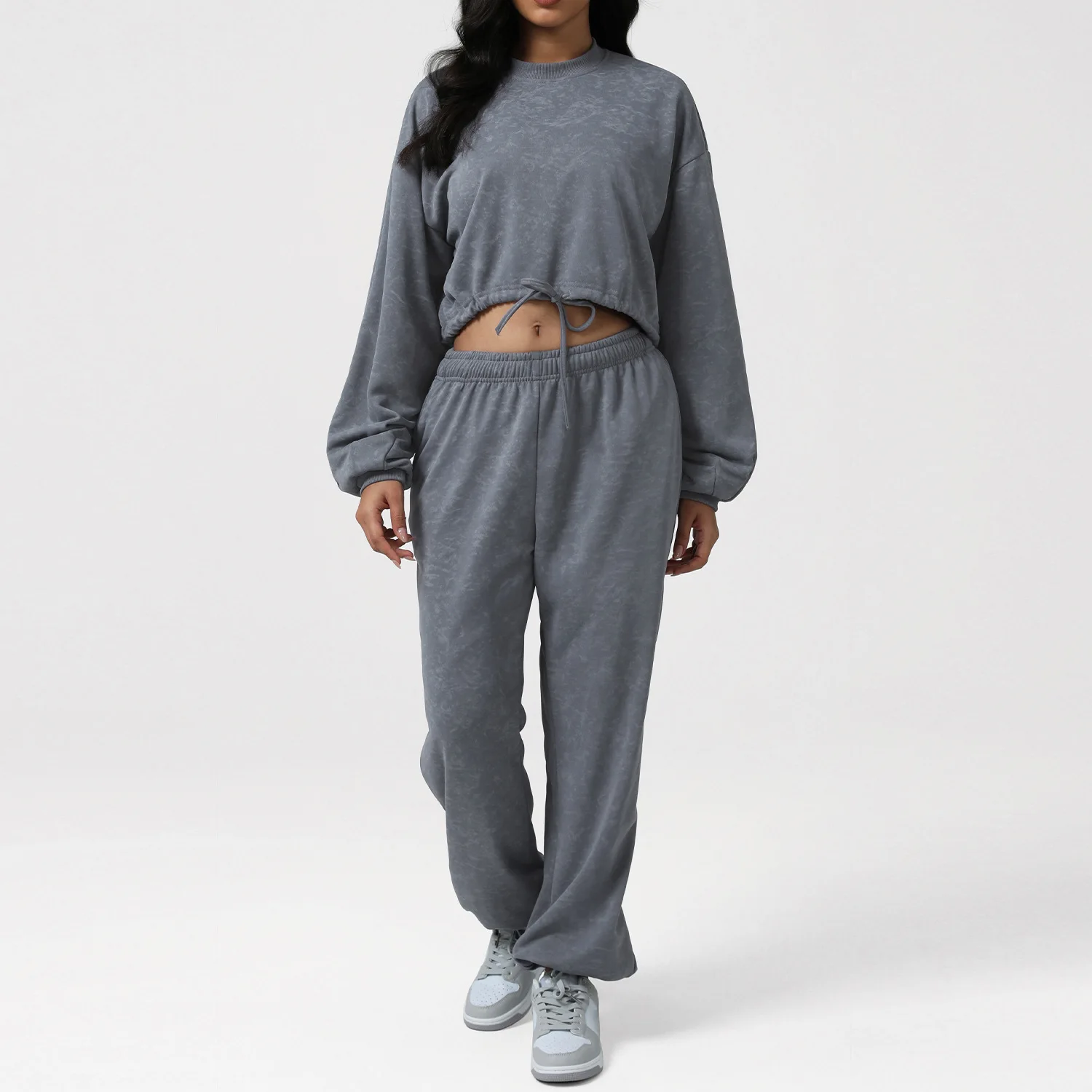 

Осенне-зимний комплект для йоги, толстовка с длинными рукавами и завязками, высокая талия, карманный спортивный костюм для бега, спортивная одежда для тренировок, фитнеса, уличной спортивной одежды