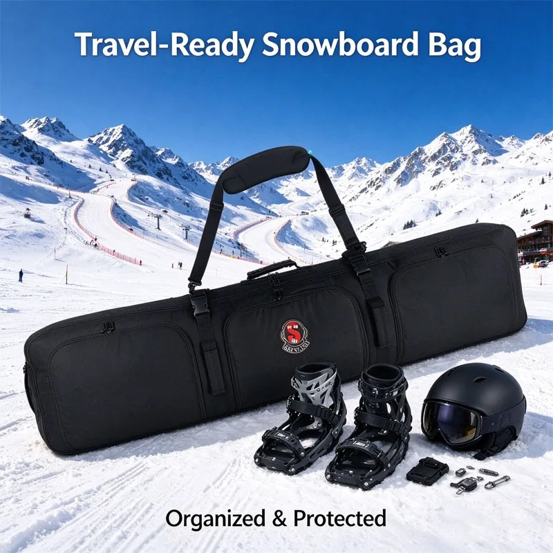 Adjustable Shoulder Strap Ski Storage Backpack Waterproof Snowboard Bag Oxford Snow Board Bag for Snowboarding Gear Boots Helmet