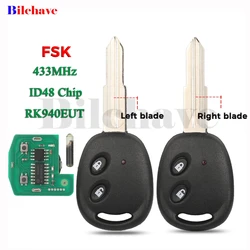 Jingyuqin FSK RK940EUT 433MHz ID48 Chip llave de coche remota para Chevrolet Aveo Daewoo Spark Matiz 2 botones Control Fob
