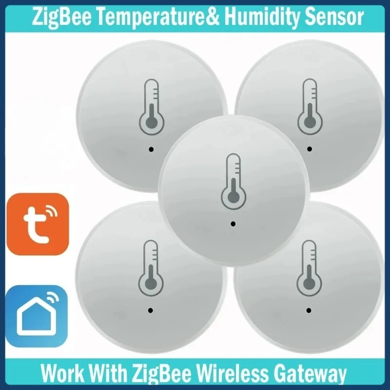 

Tuya Zigbee Temperature and Humidity Sensor Voice Control Intelligent Home Hygrometer Real-time Monitoring Voice