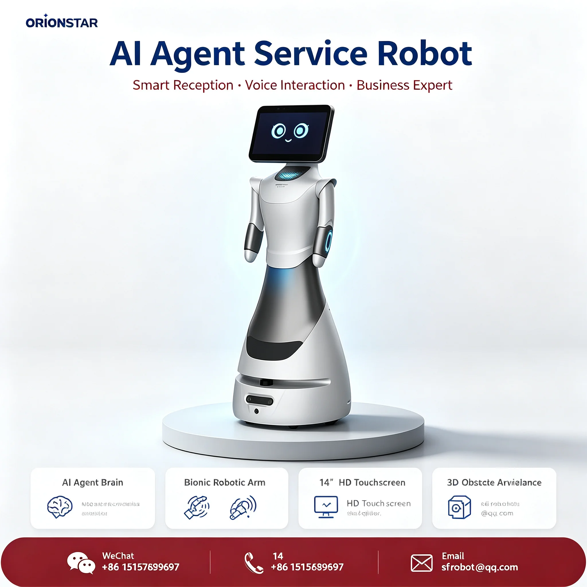 AI Commercial Reception Robot Humanoid Welcome Greeting Service Robot Voice Interaction for Hotel Exhibition Mall Office