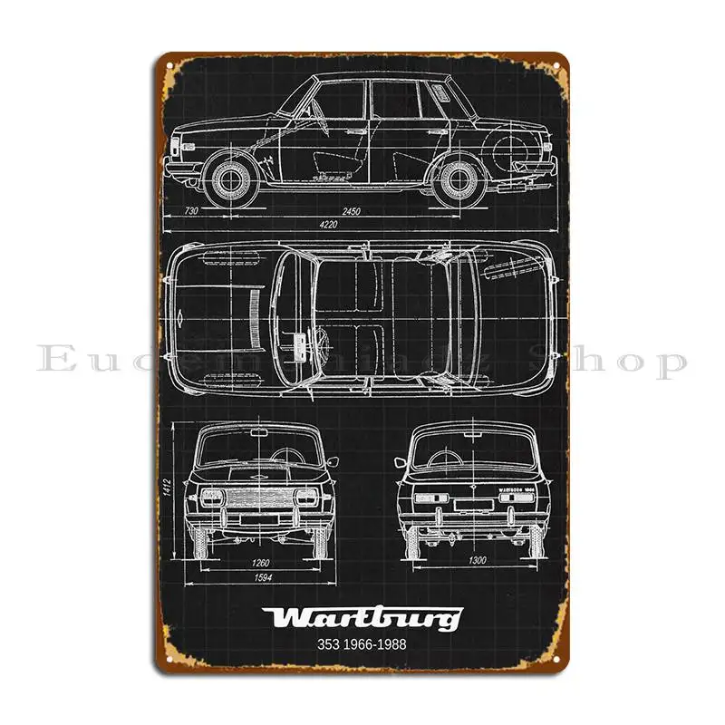 Wartburg 353 19661988 Metal Sign Create Club Pub Personalized Classic Tin Sign Poster