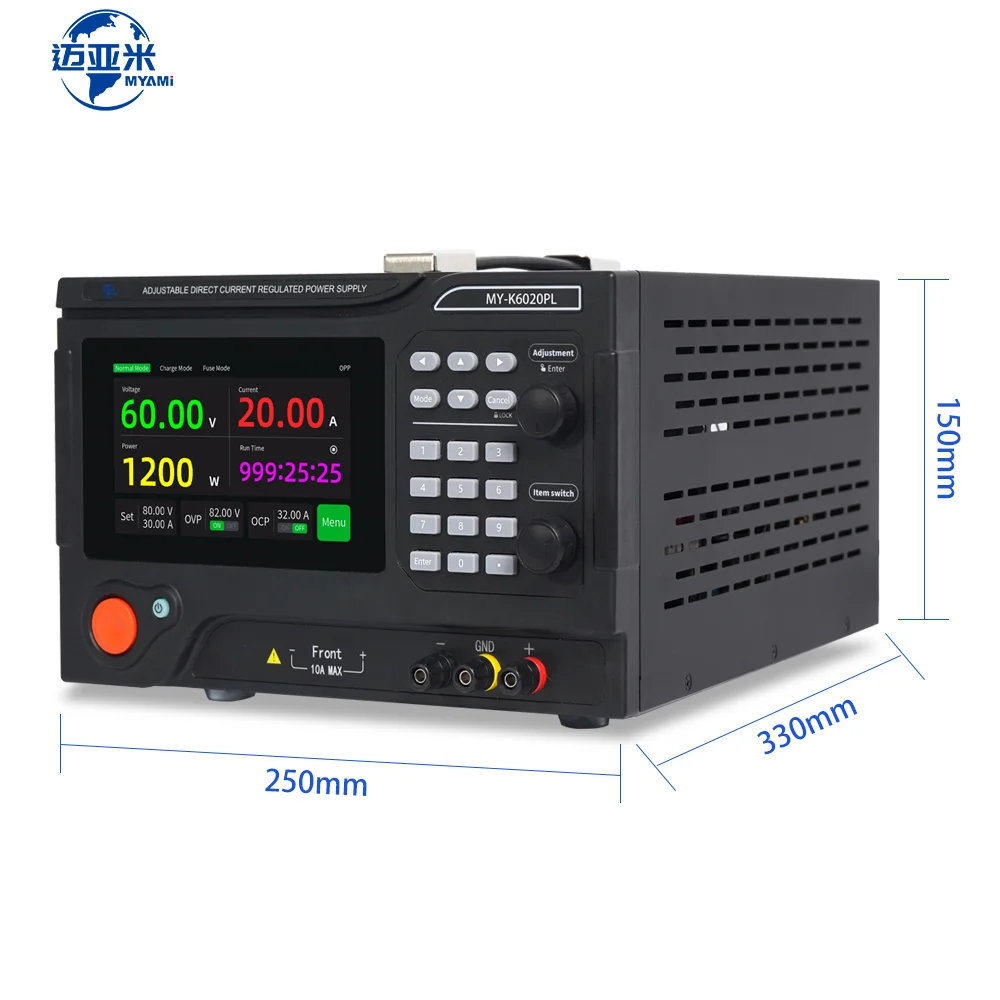 MYAMi 15V 10A 20A 30A 40A 50A 60A 80A 100A Banco de laboratorio programable ajustable Fuente de alimentación conmutada de CA a CC con cambio de batería