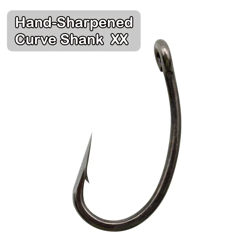 10x Carp Fishing Hand-Sharpened Krank Hook Size 4/6/8 PTFE  Coating High Carbon Stainless Steel Fishing Hooks Accessories