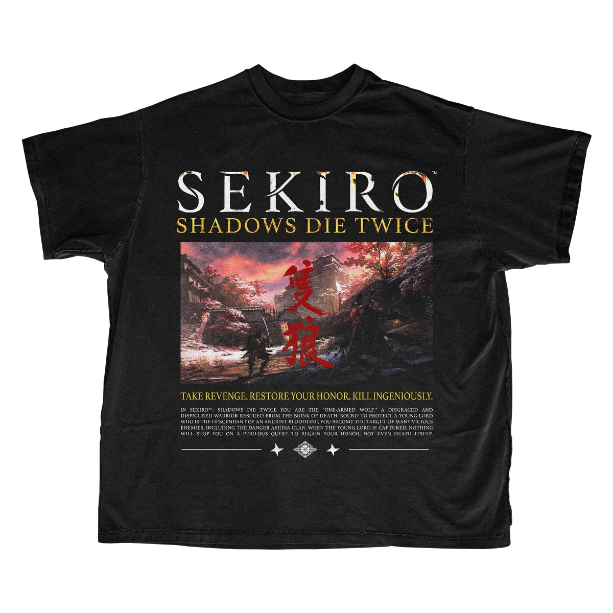 Camiseta Sekiro Shadows Die Twice Samurai Soulslike para hombres y mujeres, camiseta gráfica Vintage con gráfico de juego de acción y aventura, ropa de calle