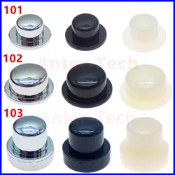 20PCS Silver Button 6X6 Series Reset Button Protective Cap Self-Locking Hands-Free Touch Switch Cap 6*6 Tactile Round Cap