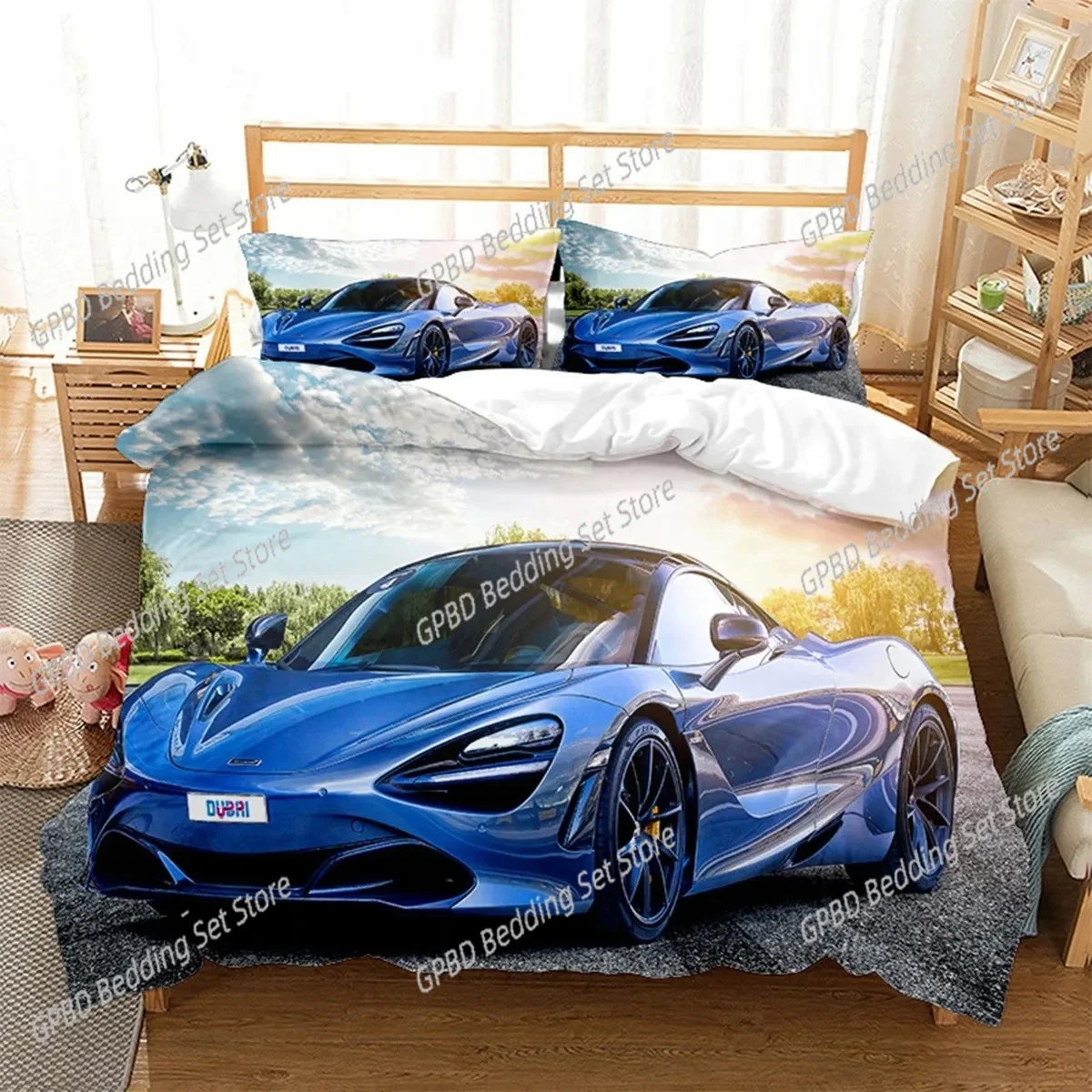 

3D Print Sports Car Comfortable Duvet Quilt Cover Pillowcase Bedding Set Children Bedroom Decoration Home Textile