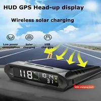 Wireless Car HUD Head-up Display Solar Powered Windscreen Projector Digital Speedometer Universal Speed Display Overspee