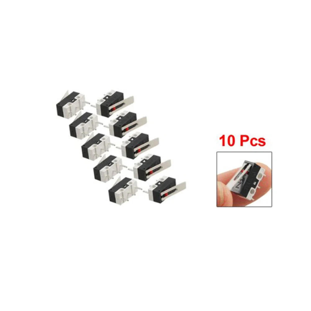 

10 pcs Micro Switch 3Pin Spdt 1A 125V Long Hinge Lever For Electronic Devices Instrument Household Appliances Electrical