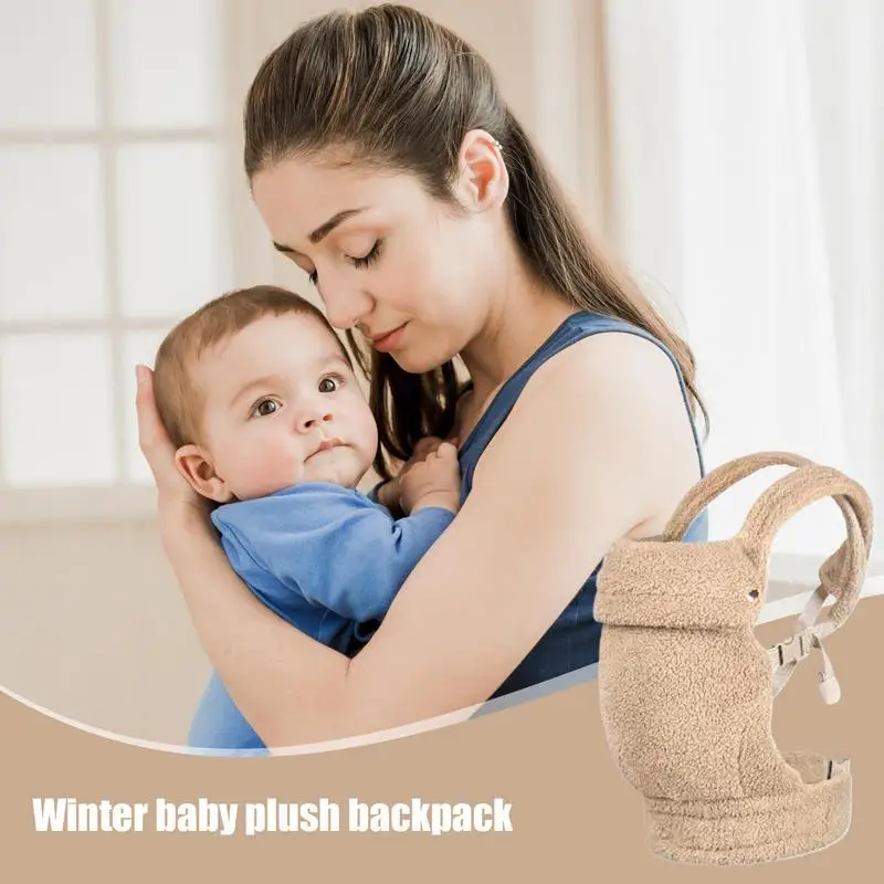 Baby Wearing Carrier Plush Child Carrying Pack Cold-Proof Front Baby Carrier Ergonomic Back Backpack Carrier For Cold Winter