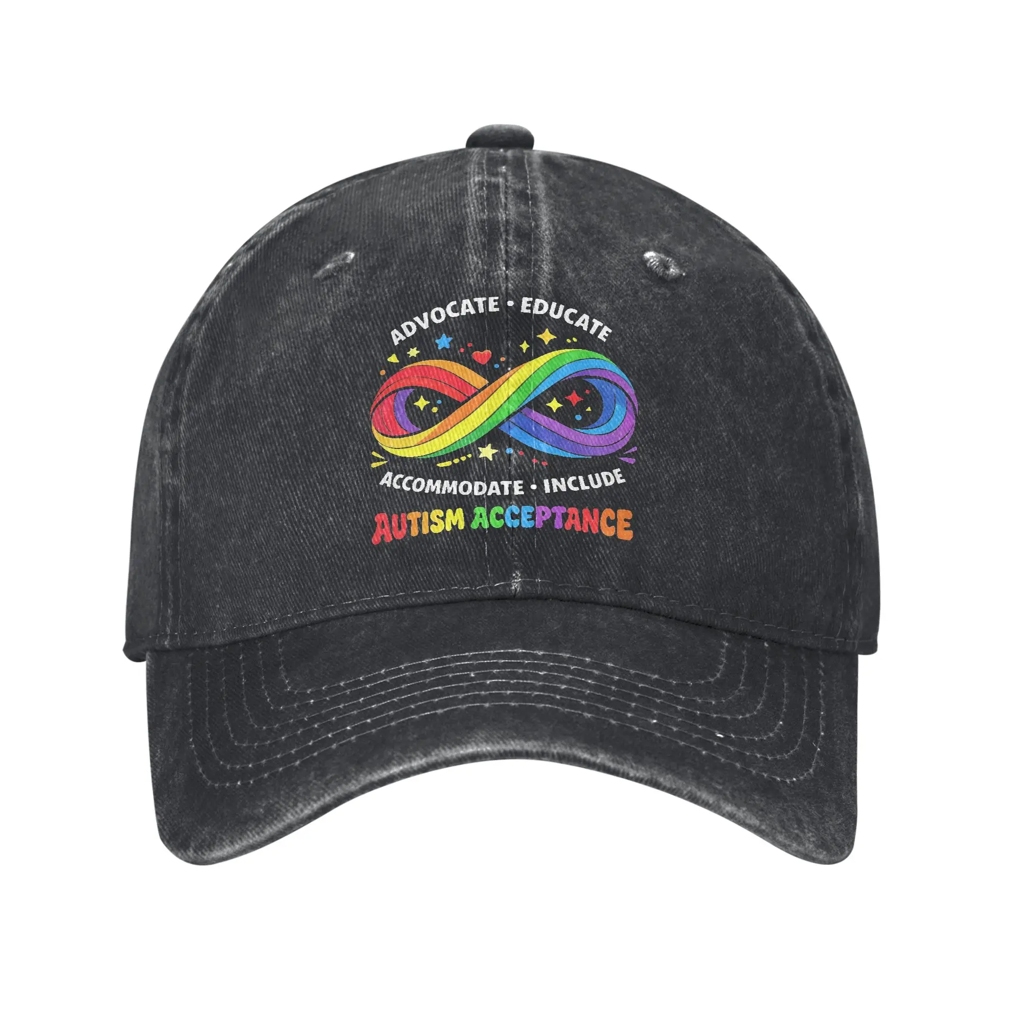 Unisex Autism Awareness Respect Love Support  Print Hats Vintage Distressed Washed  Baseball Cap Adjustable