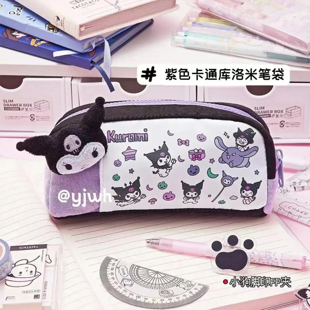 

Kawaii Sanrio Kuromi Pen Case Cute Female Junior High School Primary School Student Large Capacity Pen Box Girl Gift