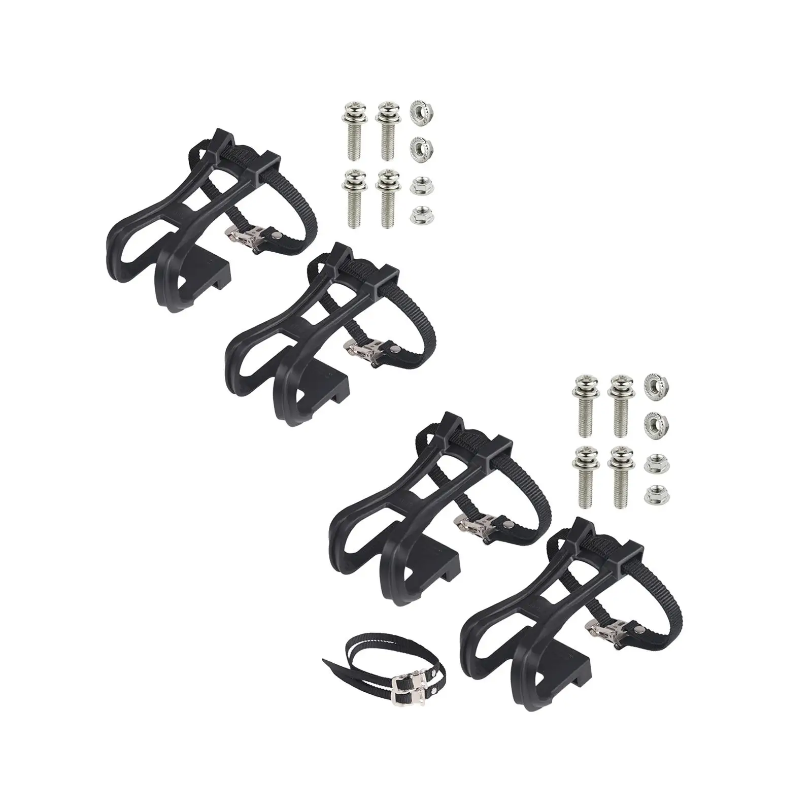 Pedal Clips Straps, Bike Pedal Straps, Fixed Gear Adjustable Footrest Strips Bicycle Feet Strap for Gym BMX Sports Road Bike