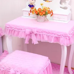 romantic  makeup stool cover bench piano stool cover decorative flounce seat cushion cover customized table cover