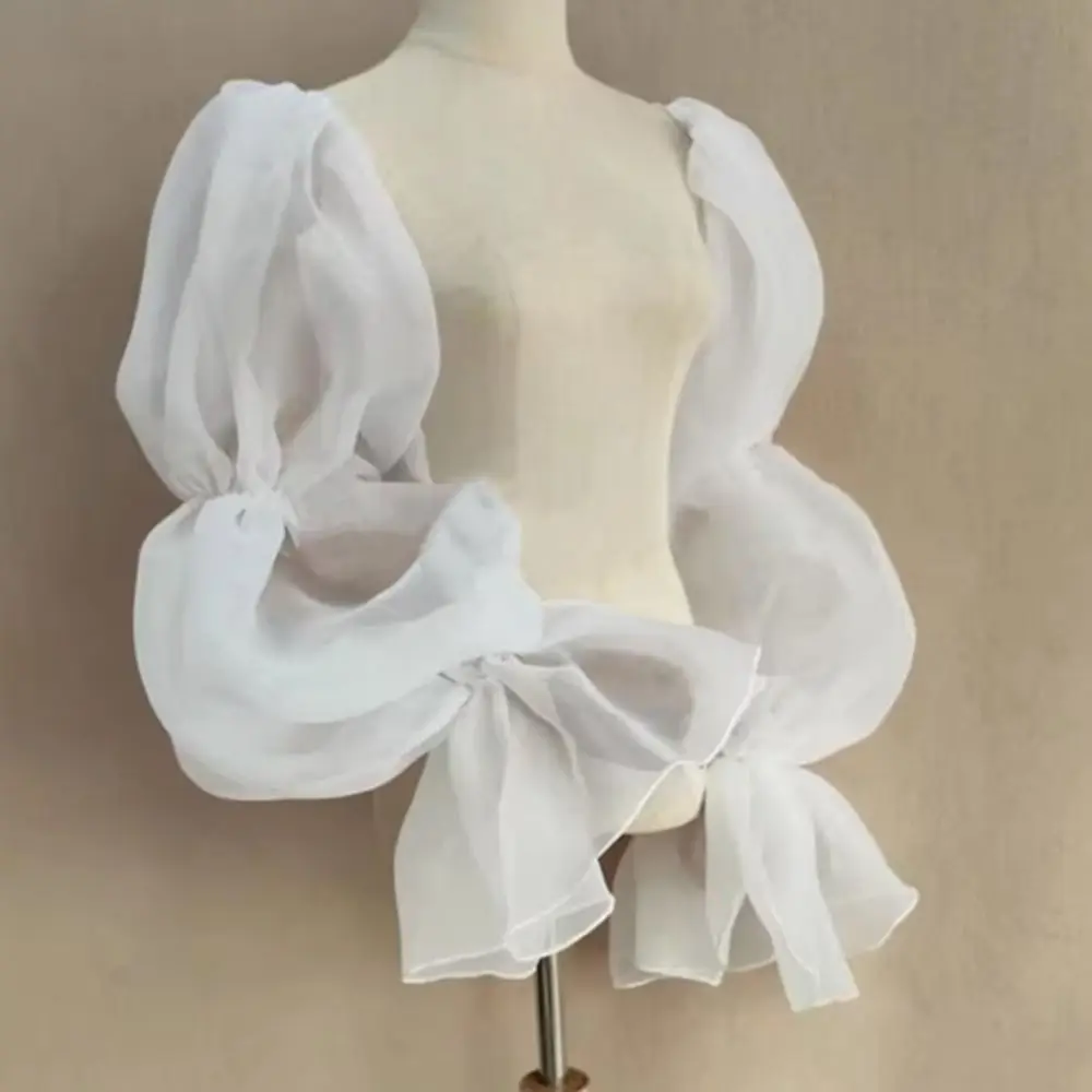 Arm Decor Elegante Bladerdeeg Bruiloft Armmouwen Strik Avondjurk Decor Fee Mouwen Ruches Zoete Pure Cover Mouwen Banket