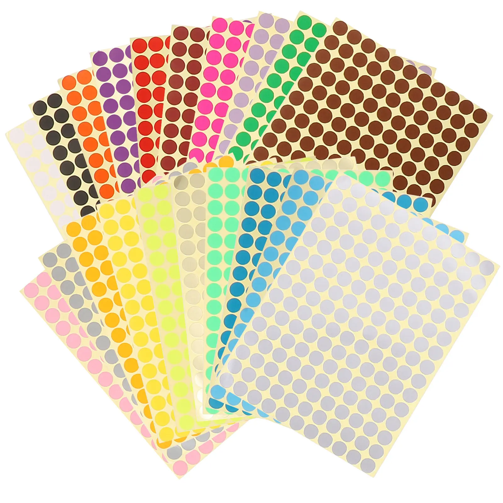 20Sheets Colored Dot Stickers Small Round Adhesive Labels for Home Office School Color Coding Jars Bottles Drawings Color Coded