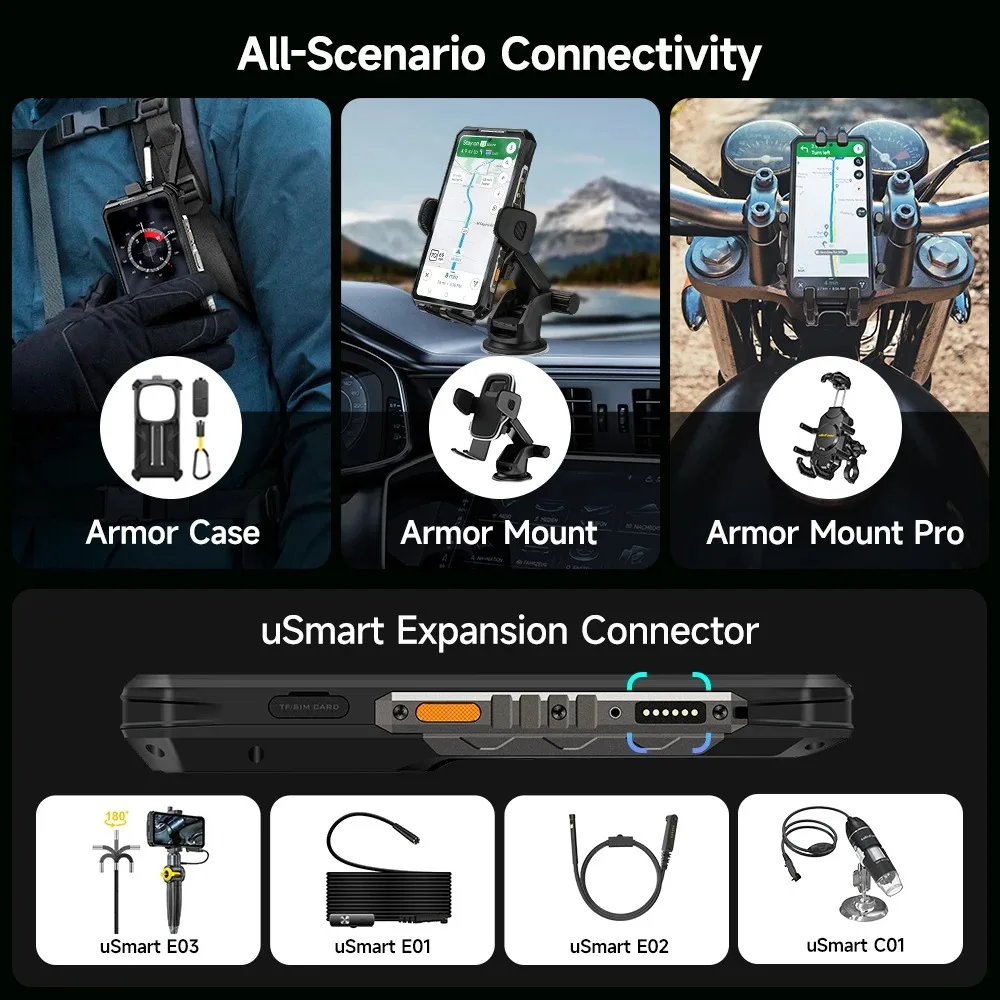 Ulefone Armor 28 Pro 5G AI هاتف متين 6.67 بوصة AMOLED 64MP هاتف ذكي 120 وات MTK الأبعاد 7300 10600mAh 512GB ROM هاتف محمول