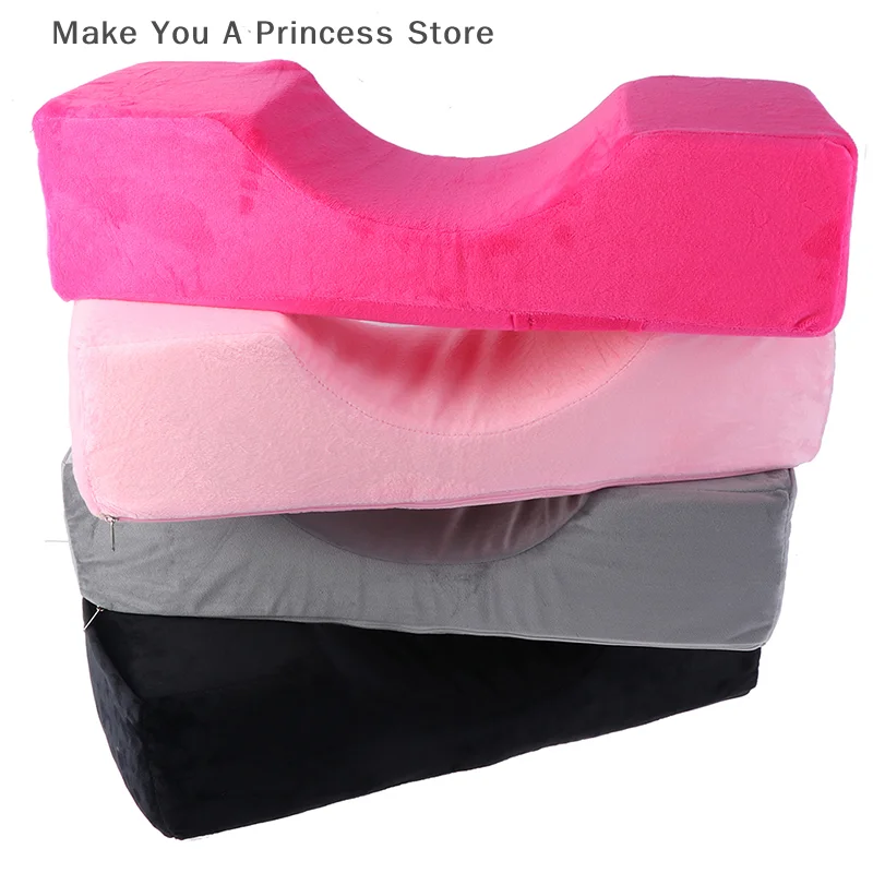 Travesseiro para cílios, suporte para pescoço, travesseiro macio para enxertia de cílios, espuma de memória, travesseiro de extensão de cílios com bolso, salão de maquiagem