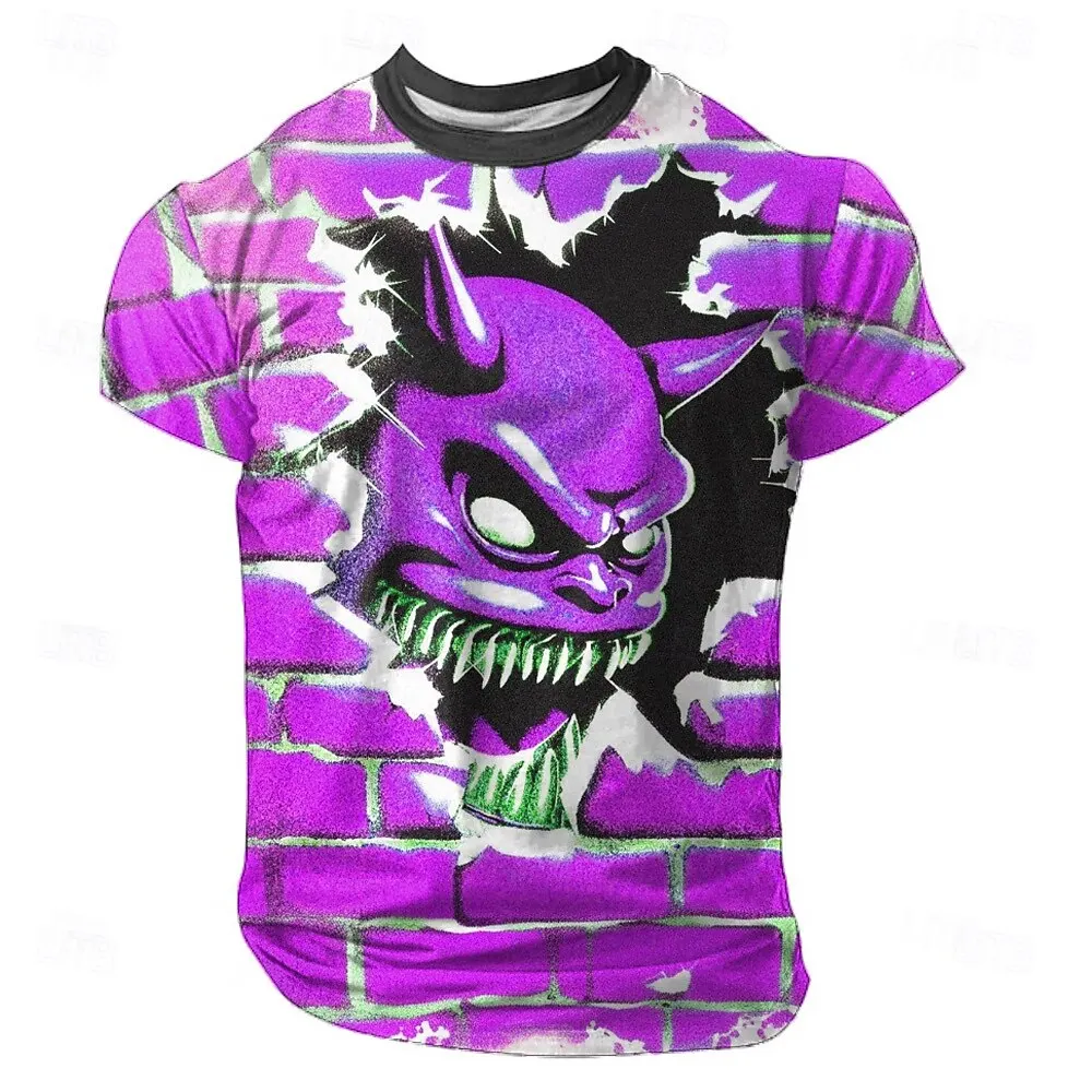 Funny 3D Devil Printing Men's T-Shirts Hip Hop Trend Harajuku y2k Clothes Summer Casual O-neck Short Sleeve Tops Fashion T shirt
