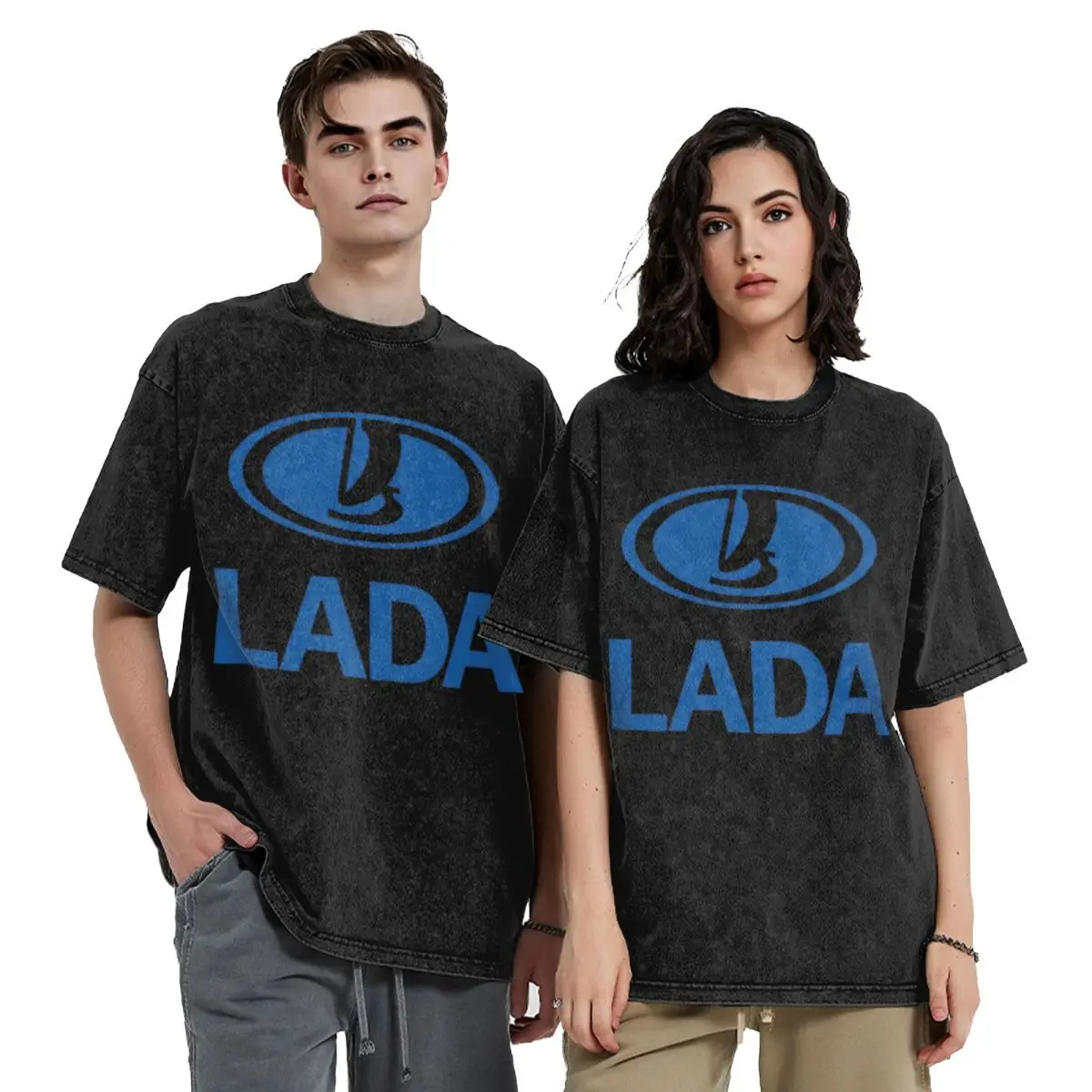 

Бестселлер Lada Car Merchandise Хип-хоп Футболки с короткими рукавами Стираные топы Футболки Уличная футболка большого размера для мужчин и женщин