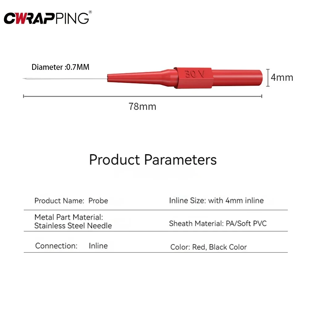 30V Car Tip Probes Diagnostic Tools Auto Multimeter Test Leads Extention Back Piercing Needle Tip Probes Mechanical Tools view 5