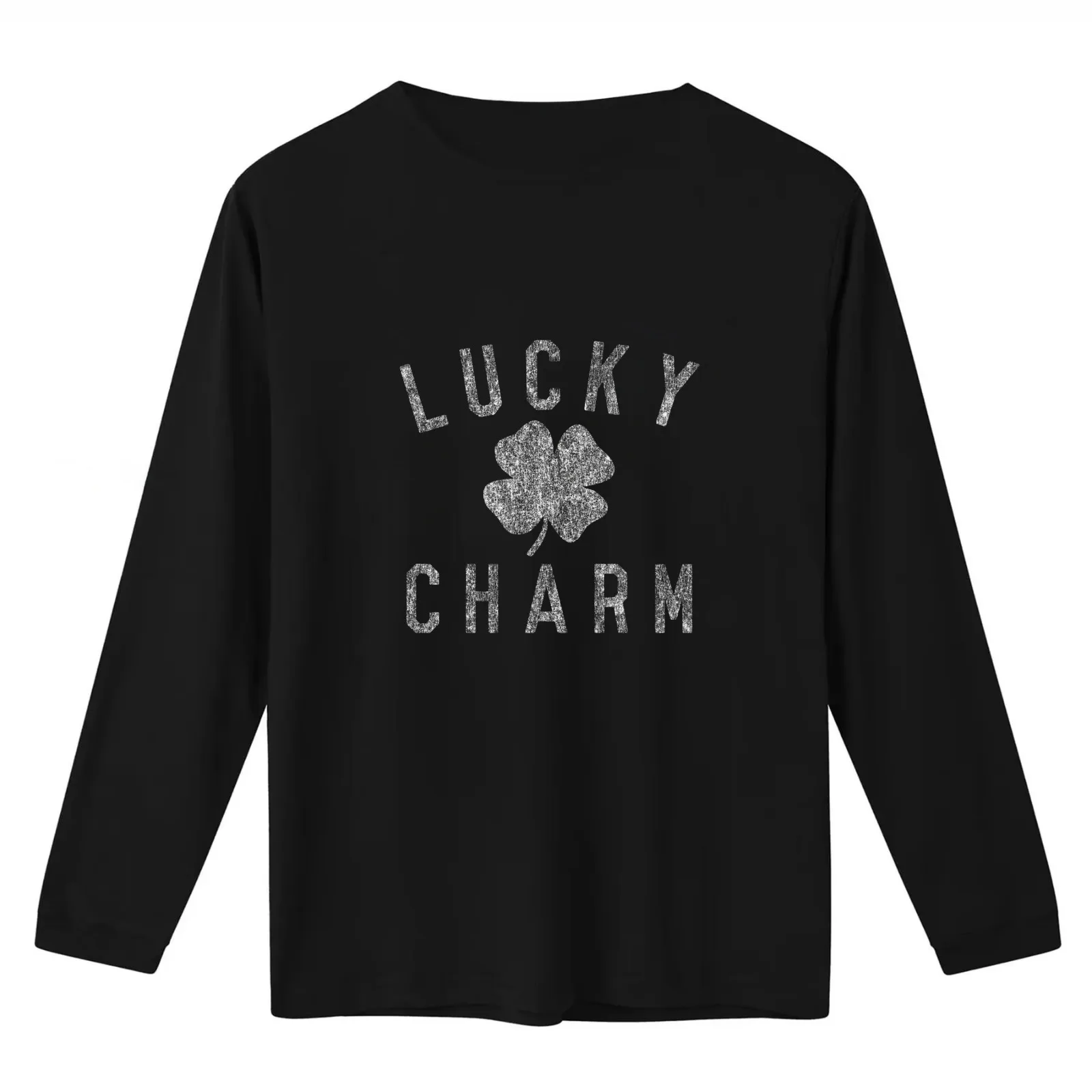 Lucky Charm T-Shirt Summer Casual Cotton Tee Oversized Streetwear Tops Vintage Graphic Print Loose Fit Short Sleeve