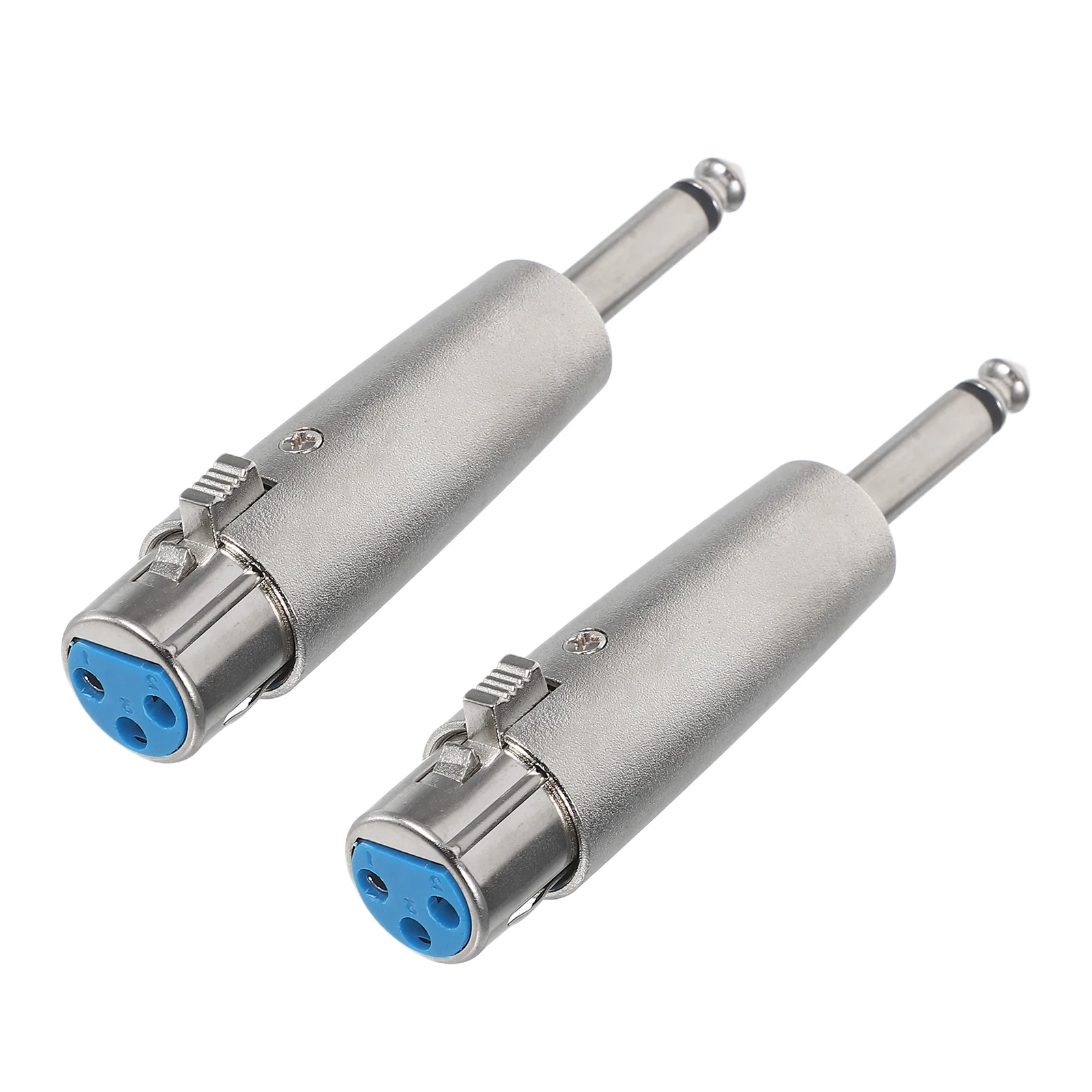 

2pcs 3 6.35Mm Mono Male Plug Xlr Female Adapter Converter For Microphone Speakers Instruments Plugandplay Easy