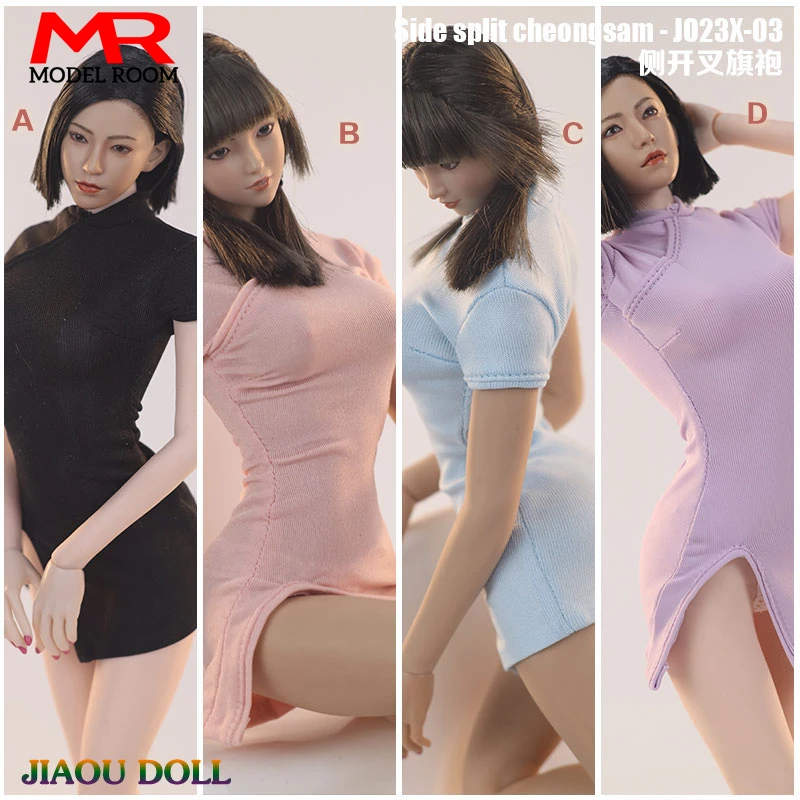 

JO23X-03 Масштаб 1/6, женская короткая одежда Cheongsam с разрезом по бокам, модель подходит для 12 дюймов TBL PH JO, фигурка солдата, азиатские куклы на тело